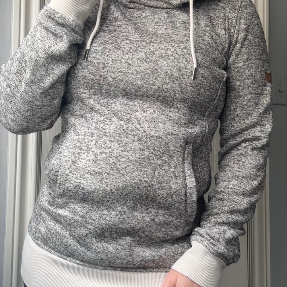 Roxy Women’s Size S DIPSY pull Over Hoodie Black and White Speckles Super Soft